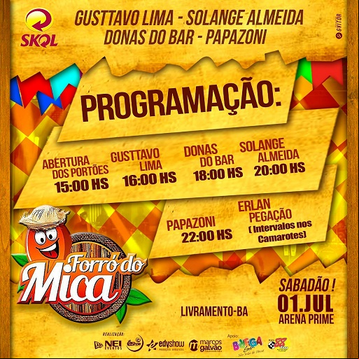FORRÓ DO MICA 2017 DIVULGA PROGRAMAÇÃO DA FESTA DO DIA 1º DE JULHO