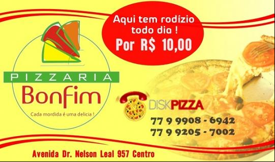 TODO DIA TEM RODÍZIO NA PIZZARIA BONFIM POR APENAS R$ 10,00